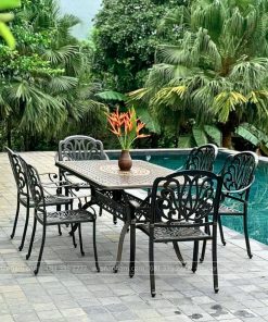 Bộ bàn ghế sân vườn màu nâu 6 ghế BG-03CNN (3)