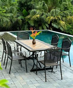 Bộ bàn ghế sân vườn màu nâu 6 ghế BG-05CNM (4)