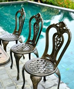 Bộ bàn ghế sân vườn màu nâu 8 ghế BG-02CNN