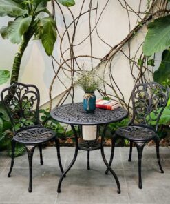 Bàn ghế ngoài trời nhôm đúc BG-14N phong cách Bistro Pháp