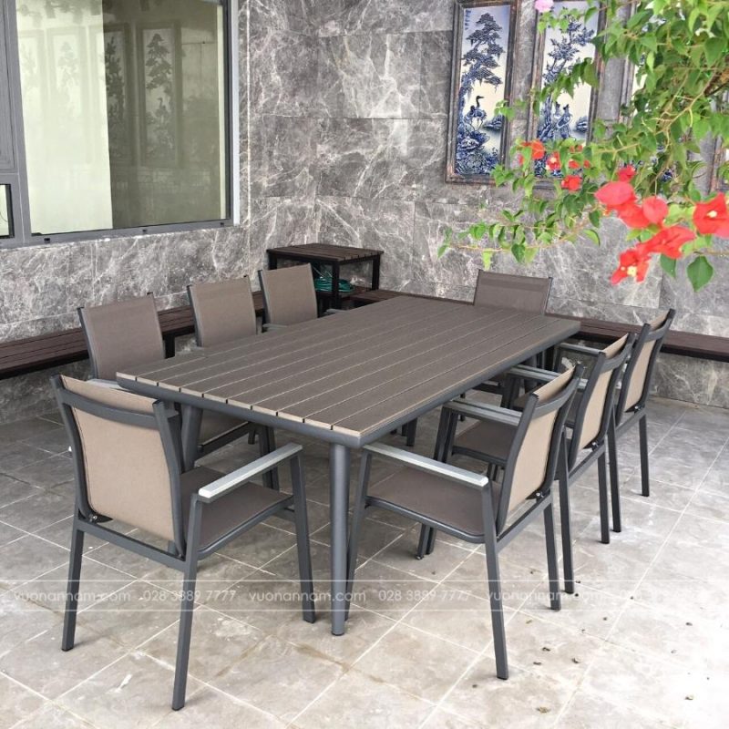 Bộ bàn chữ nhật chất liệu Composite sang trọng