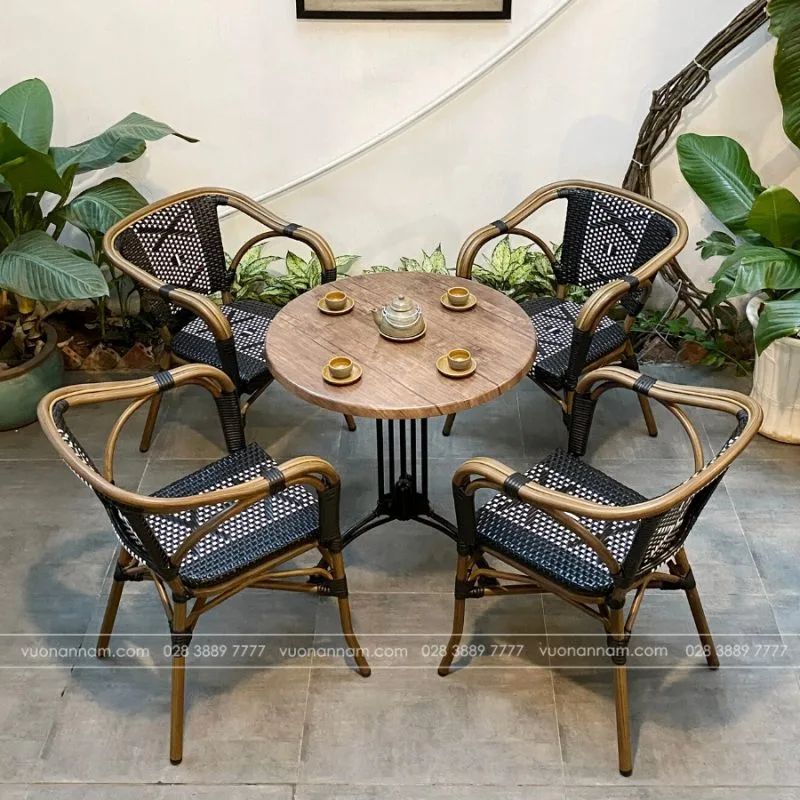Bộ bàn ghế cafe ngoài trời BCM-02
