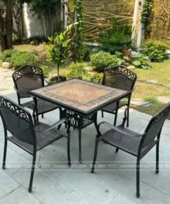 Bộ bàn ghế ngoài trời nhôm đúc BG-05VM