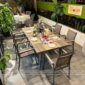 bộ bàn ghế ngoài trời BC-CNR 6 ghế