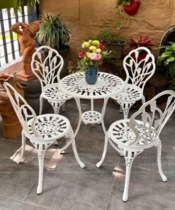 Bộ bàn ghế ngoài trời nhôm đúc BG-012T phong cách Bistro Pháp