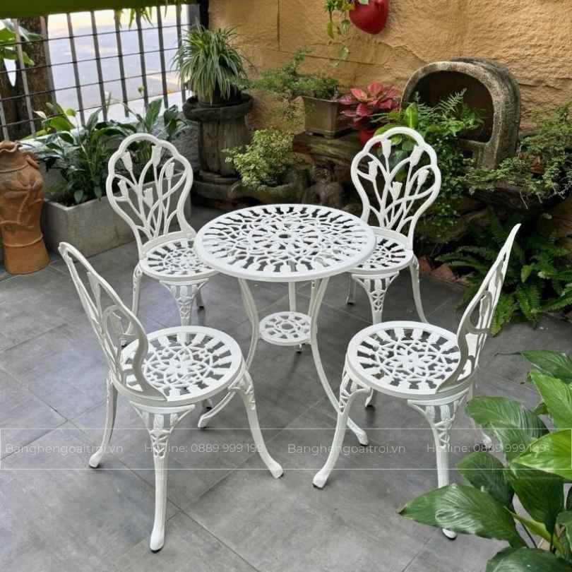 Bộ bàn ghế ngoài trời Pháp cổ điển cao cấp