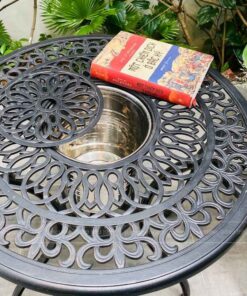 Chi tiết mặt bàn nhôm đúc BG-14N hoa văn cổ điển