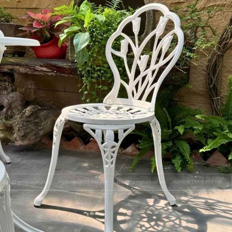 Ghế nhôm đúc ngoài trời thiết kế Bistro Pháp