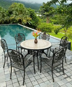 Bộ bàn ghế sân vườn màu nâu 6 ghế BG-06TM (4)