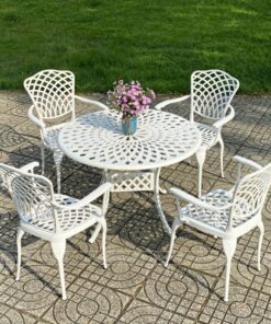 Bộ bàn ghế sân vườn nhôm đúc BG15-D100T