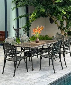 Bộ bàn ghế sân vườn màu nâu 6 ghế BG-04CNN (4)