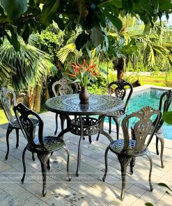 Bộ bàn ghế sân vườn màu nâu 6 ghế BG02-D100N (3)