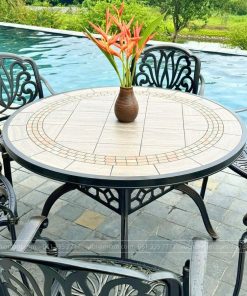 Bộ bàn ghế sân vườn màu nâu 6 ghế BG03-D120M (3)