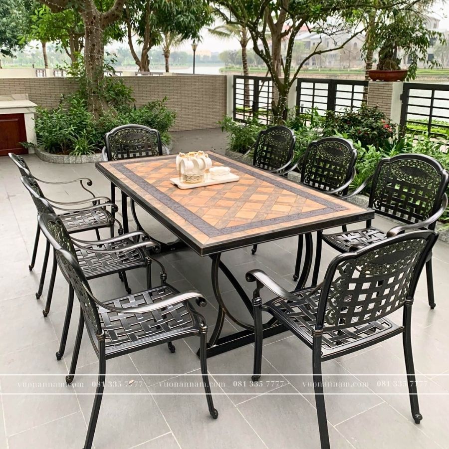 Bộ Bàn Ghế Ngoài Trời nhôm đúc BG-1.8M