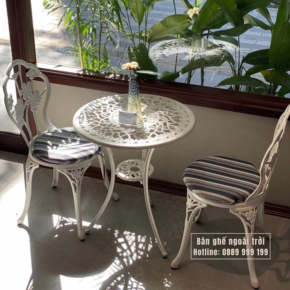 Bộ bàn ghế ban công nhôm đúc BG-27T 2 ghế