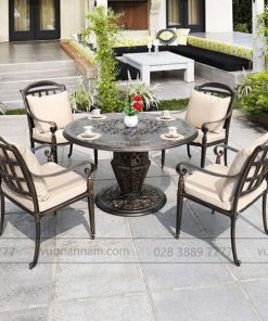Bộ bàn ghế sân vườn nhôm đúc BG-08N