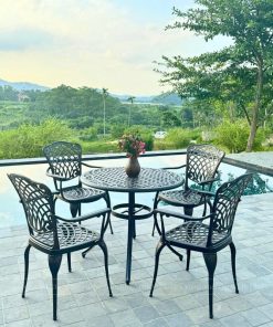Bộ bàn ghế sân vườn nhôm đúc BG-26N