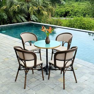 Bộ bàn ghế lưới phong cách Indochi sang trọng