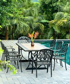 Bộ bàn ghế sân vườn BG-03CNM màu nâu 8 ghế (2)