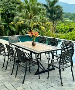 Bộ bàn ghế sân vườn BG-04CNM màu nâu 8 ghế (2)