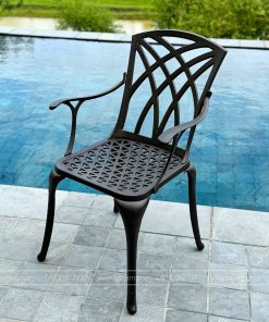 Bộ bàn ghế sân vườn BG-19C màu cát bàn D100cm