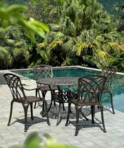 Bộ bàn ghế sân vườn BG-19C màu cát bàn D100cm (4)