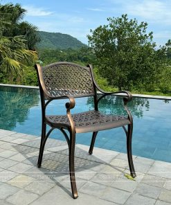 Bộ bàn ghế sân vườn BG-20 màu nâu bàn D100cm (4)