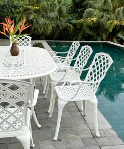 Bộ bàn ghế sân vườn BG-21ET màu trắng 8 ghế (3)