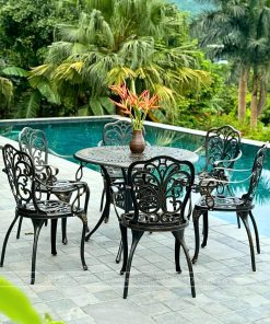 Bộ bàn ghế sân vườn màu nâu 6 ghế BG-11TR (4)