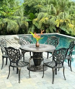 Bộ bàn ghế sân vườn màu nâu 6 ghế BG-22TN (3)