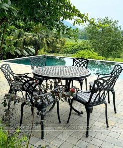 Bộ bàn ghế sân vườn màu nâu 6 ghế BG19-D120N (4)