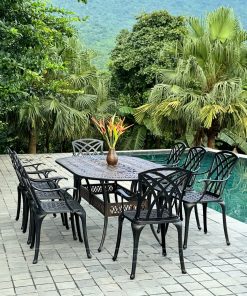 Bộ bàn ghế sân vườn màu nâu 8 ghế BG-19EN (2)