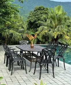 Bộ bàn ghế sân vườn màu nâu 8 ghế BG-19EN