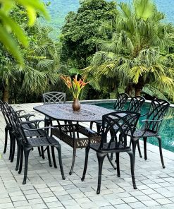 Bộ bàn ghế sân vườn màu nâu 8 ghế BG-19EN (3)