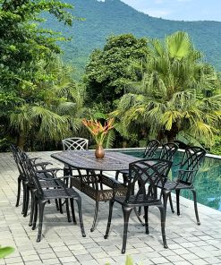 Bộ bàn ghế sân vườn màu nâu 8 ghế BG-19EN (7)