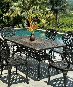 Bộ bàn ghế sân vườn màu trắng 6 ghế BG-22CNN (2)