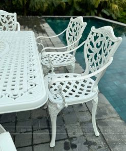 Bộ bàn ghế sân vườn màu trắng 6 ghế BG-22CNT (3)