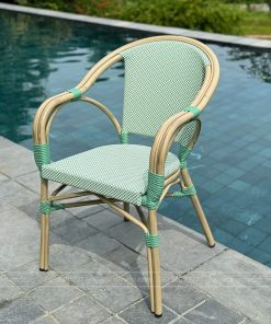 Bộ bàn ghế cafe ngoài trời BTL-GC16X bàn xanh D70cm (5)