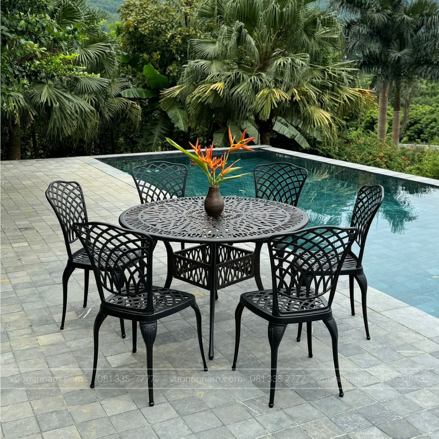 Bộ bàn ghế nhôm đúc cao cấp