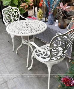 bộ bàn ghế ban công BG10-D70T màu trắng
