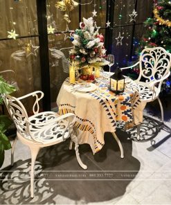 bộ bàn ghế ban công BG10-D70T màu trắng