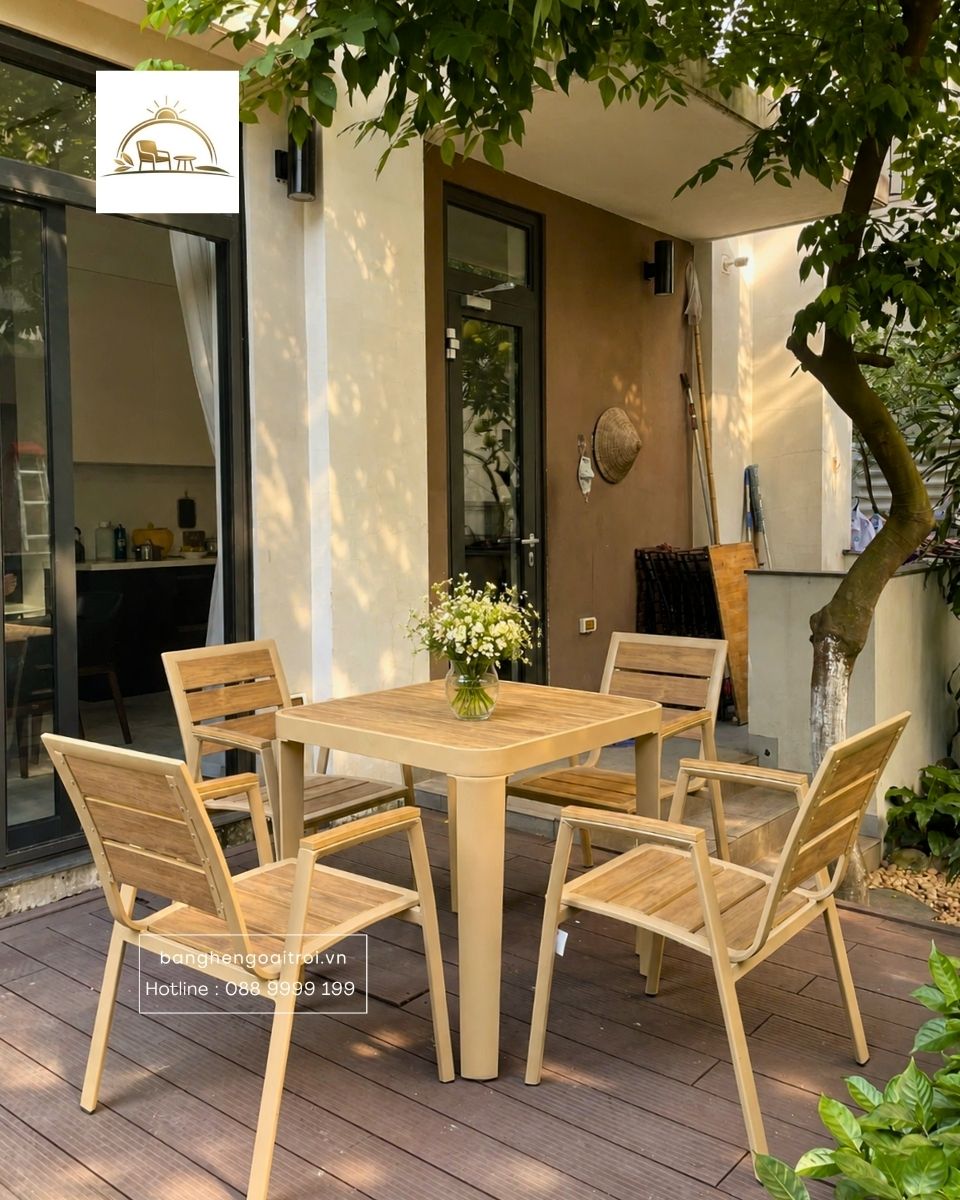 Bộ bàn ghế Composite cho những buổi tiệc sân vườn