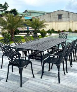 Bộ bàn tiệc ngoài trời 8 ghế cổ điển Lattice