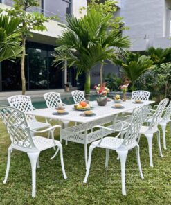 Bộ bàn tiệc ngoài trời 8 ghế cổ điển Lattice